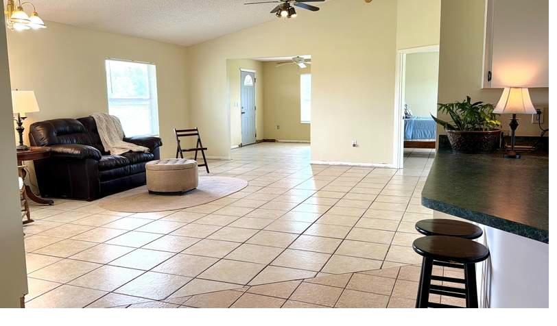 Great room with open floor plan